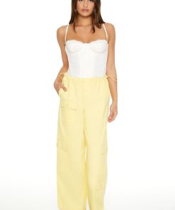 Twill Toggle Drawstring Cargo Pants